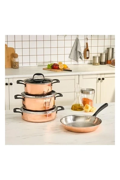 Karaca 3ply Power Steel Copper 7 Parça Set Petekli ürün görseli 1