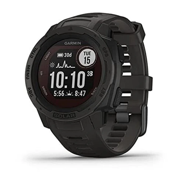 Garmin Instinct Solar, Solar-Powered Rugged Açık Smartwatch, Yapılı Spor Uygulamaları ve Sağlık İzleme, Graphite ürün görseli 1