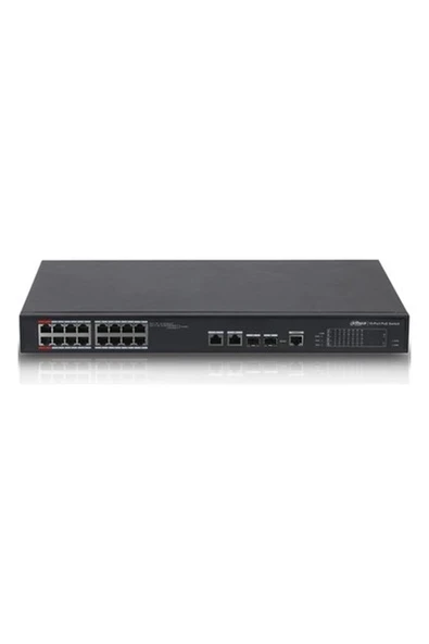 Dahua (PFS4218-16ET-240-V3) 16 Port Poe (16FE Poe + 2ge Kombo + 2ge Sfp Kombo Toplam 240W Poe) Swıtch ürün görseli 1
