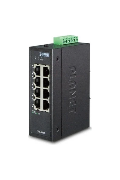 Planet PL-ISW-800T 8 Port 10/100/BASE-TX Endüstriyel Kompakt Ethernet Switch ürün görseli 1