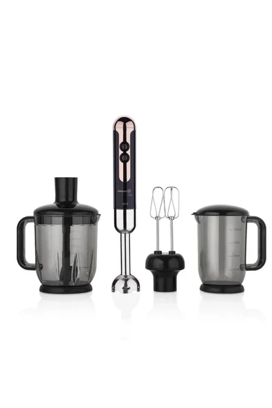 Şık Siyah/Rosegold Çok Fonksiyonlu Blender Seti ürün görseli 1