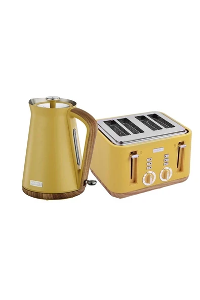GEM NATURAL 1.7 Litre Sarı Su Isıtıcısı + Ekmek Kızartma Makinesi - 980W, 2 Dilim ürün görseli 1