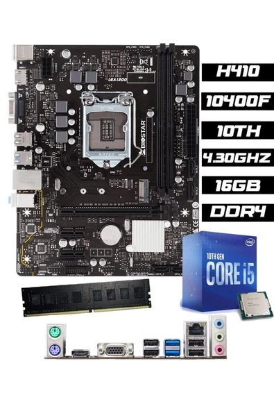 B12749 i5-10400F 16GB DDR4 RAM H410 CPU Fan Bundle Anakart Komple SET ürün görseli 1