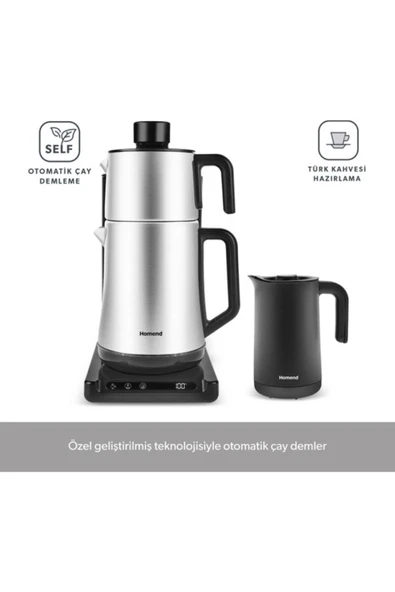 HOMEND Smart Royaltea 1781h 2ın1 Çelik Otomatik Türk Kahve Ve Çay Makinesi ürün görseli 1