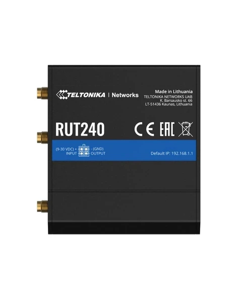 Teltonika RUT2400AU000 (Yeni Sürüm) Endüstriyel 4G LTE Hücresel Yönlendirici, DI/DO özellikli 4G LTE Wi-Fi Yönlendirici, Gelişmiş VPN, Verizon/AT&T/T-Mobi Sertifikalı... ürün görseli 1