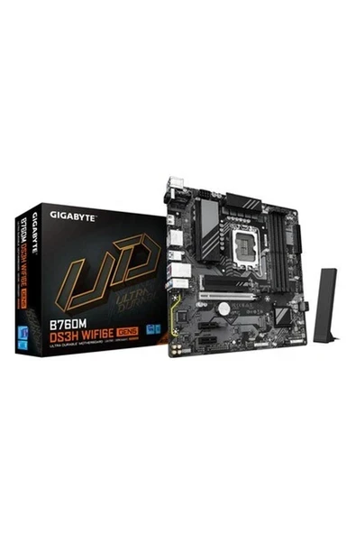 Gigabyte Gıgabyte B760M DS3H WIFI6E Gen5 7600MHZ (Oc) Ddr5 M.2 LGA1700 Matx Anakart ürün görseli 1