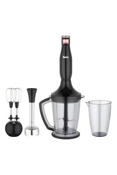 Şık Siyah ve Rose Renkli Çok Fonksiyonlu Blender Seti ürün görseli 1