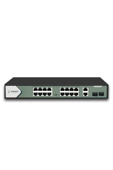 SN-GS1300-20FP 16 x 10/100 /1000M POE Port + 2 x Uplink Port + 2 x Fiber Port 300 Watt PoE Switch ürün görseli 1