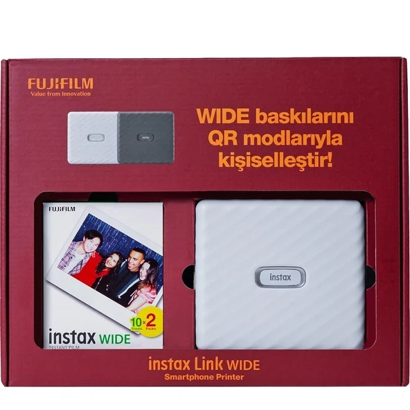 Instax Link Wide Beyaz Akıllı Telefon Yazıcısı Bundle Box ürün görseli 1