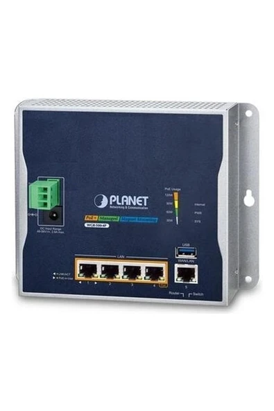 Planet PL-WGR-500-4P 4 Port Gigabit Poe+ 1 Konsol Endüstriyel Tip Router Switch ürün görseli 1