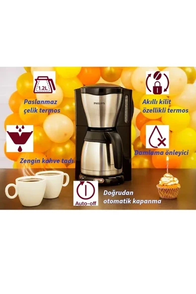 Philips Cafe Gaia Filtre Kahve Makinesi Gri ürün görseli 1