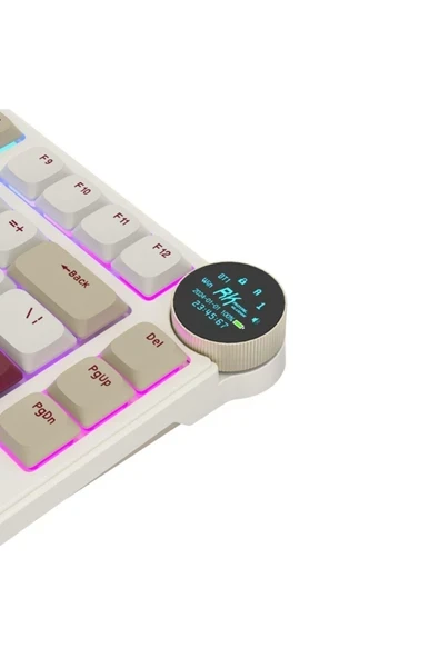 Royal Kludge N80 Low Profile Kablosuz Us Gaming Klavye (Beyaz-Kırmızı) ürün görseli 1