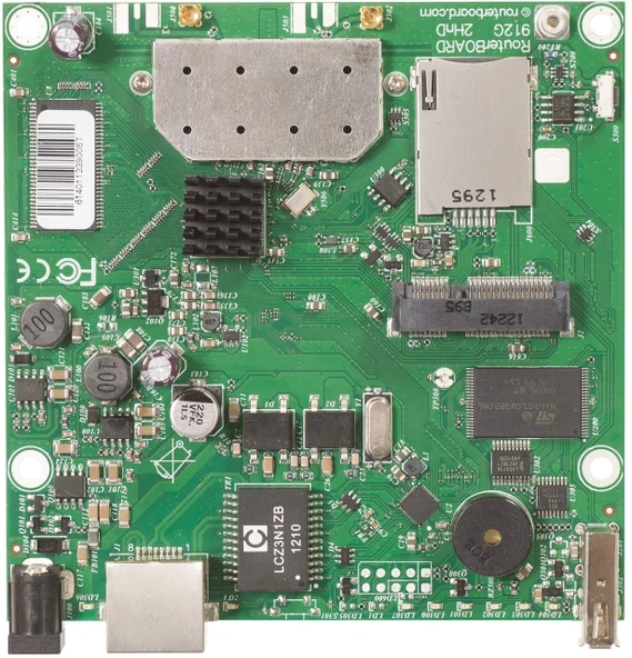 MikroTik - RB912UAG-2HPND - RouterBOARD 912UAG, 600MHz Atheros CPU, 64MB RAM, 1xGigabit LAN, USB, miniPCIe, dahili 2.4Ghz 802.11b/g/n 2x2 iki kanallı... ürün görseli 1