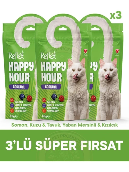 Reflex Happy Hour Cocktail  Kokteyl Kedi Ödül Maması Seti 3 -60 gr ürün görseli 1