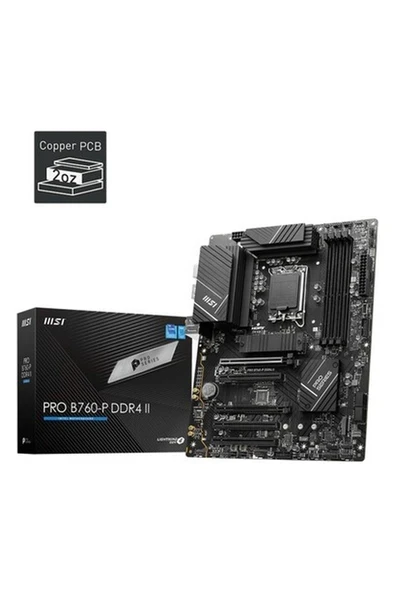 MSI MB PRO B760-P DDR4 II SOKET 1700 DDR4 5333(OC) PCI-E M.2 USB3.2 HDMI DP 1x 2.5G LAN ATX ürün görseli 1