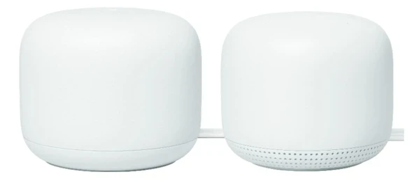 Google Nest Wifi - AC2200 (2. Nesil) Yönlendirici ve Erişim Noktasına Eklenen Mesh Wi-Fi Sistemi (2'li Paket, Kar) ürün görseli 1