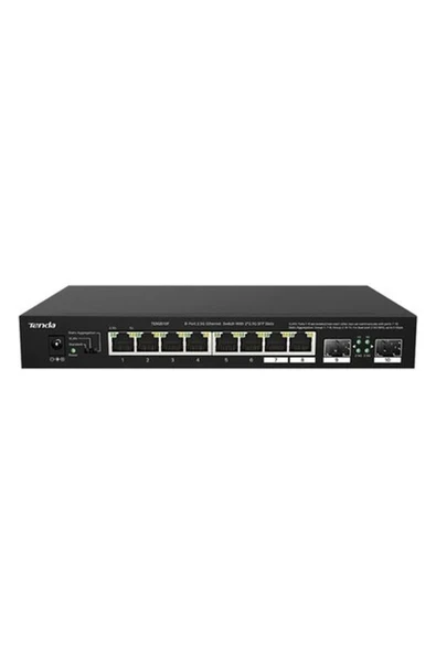 Tenda TEM2010F 8 Port 100-1000-2500 Mbps + 2 Port SFP Switch Çelik Kasa Rack Mount ürün görseli 1