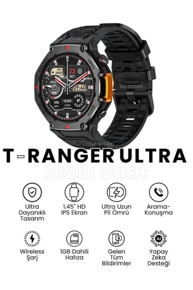T-Ranger Ultra Outdoor Akıllı Saat | Güçlü Batarya, Suya Dayanıklı, GPS Navigasyon ürün görseli 1