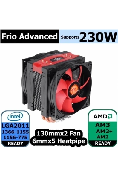 Frio Advanced 2x130mm  Fanlı 230w Destekli Intel Amd Uyumlu Islemci Sogutucusu ürün görseli 1
