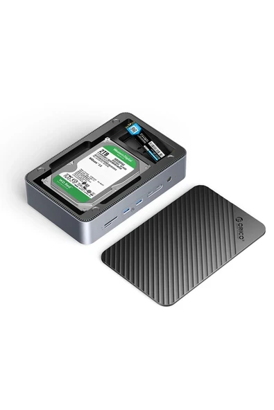 D35M2 10in1 Dock, 3.5\" HDD & M.2 NVMe, HDMI, 2.5G LAN, USB 3.2, PD100W, Type-C Disk Kutusu ürün görseli 1