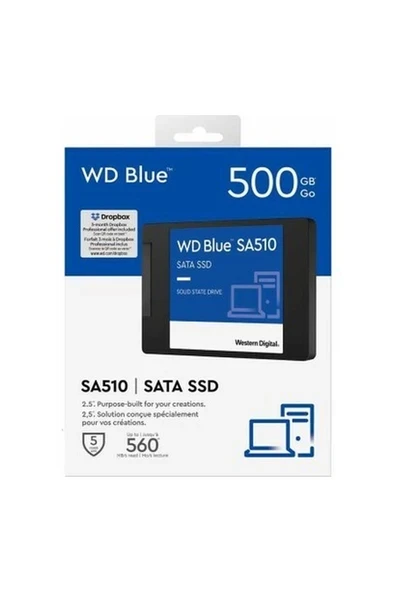 Wd Blue 500GB 560MB-530MB Sata3 SSD ürün görseli 1