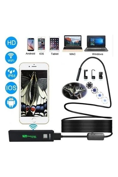 Skygo Wifi Serisi Endoskop Boroskop Yılan Kamera - Sert kablo 10 mt ürün görseli 1
