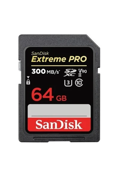 Extreme Pro Sdhc Uhs-Iı Hafıza Kartı V90 64 GB (300 Mb/s, 8k, 4K ve Full-Hd Video Kaydı, Rescuepro Deluxe, Darbeye Dayanıklı, Isıya Dayanıklı, Su Geçirmez ve Röntgen Korumalı) ürün görseli 1