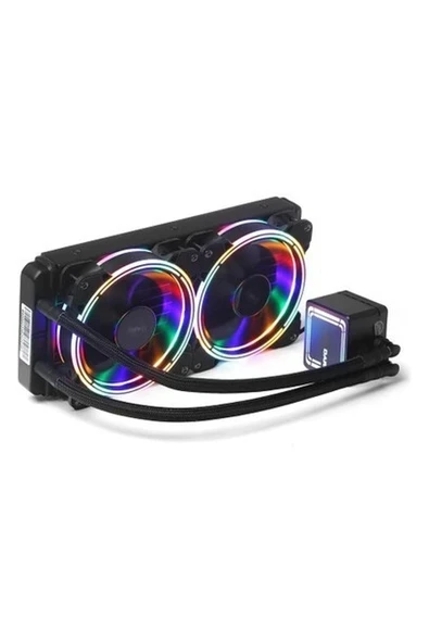 Aquaforce W246 240MM 2X12CM Frgb LED Fan + Pompa Intel & Amd Uyumlu Sıvı Soğutma Sistemi (DKCCW246) ürün görseli 1