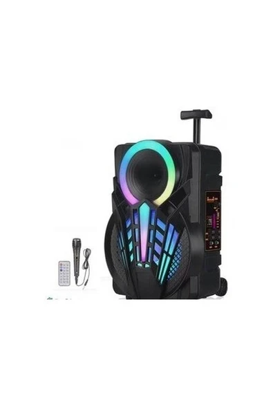 Junglee Party Box Bluetooth Hoparlör Büyük Boy Taşınabilir Şarjlı Kablosuz Hoparlör + Karaoke Mikrofon ürün görseli 1