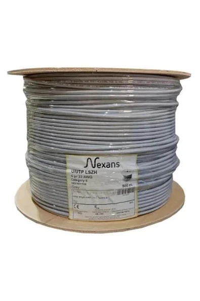 Cat 6 Halogen Free Utp 23awg Kablo 500m Gri ürün görseli 1