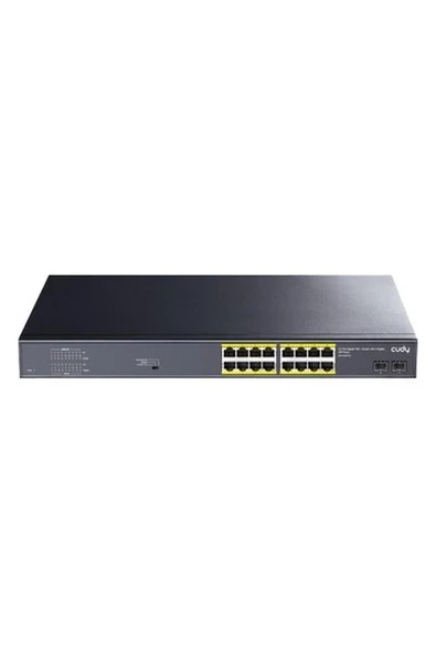 Cudy GS1020PS2 16 Port Gigabit 200W 250M Poe+, Gigabit Sfp, Cctv, Vlan Metal Switch ürün görseli 1