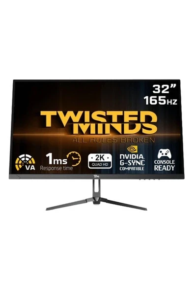 Twısted Mınds 32” TM32QHD165VA Qhd 165HZ 1ms HDMI Dp Hdr Fast Va Freesync/adaptıve-Sync Çerçevesiz Gamıng Monitör ürün görseli 1