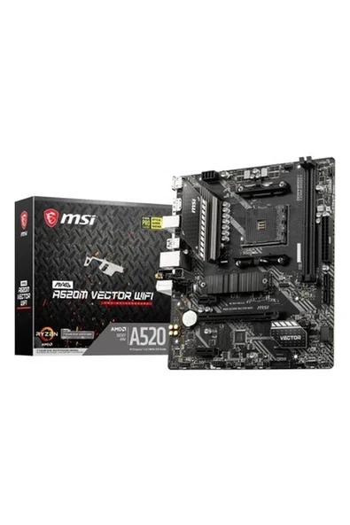 MSI MAG A520M VECTOR Wifi AM4 DDR4 4600(OC) DP HDMI M.2 USB3.2 WIFI mATX  Anakart ürün görseli 1