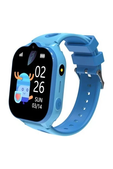 Smart Kids KN8101 Mavi Sim Kartlı Kameralı Canlı Konum Takibi ve Sos Acil Arama Akıllı Çocuk Saati ürün görseli 1