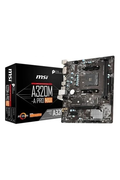 Msi AMD A320M-A Pro Max DDR4 3200(OC) DVI HDMI Glan 2 Am4 2 Usb3.2 Matx ürün görseli 1