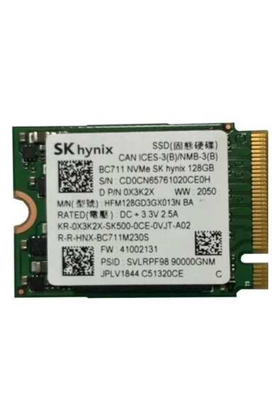 Sk Hynix BC711 128GB Pcıe Nvme M.2 2230 Gen 3 x 4 SSD ürün görseli 1