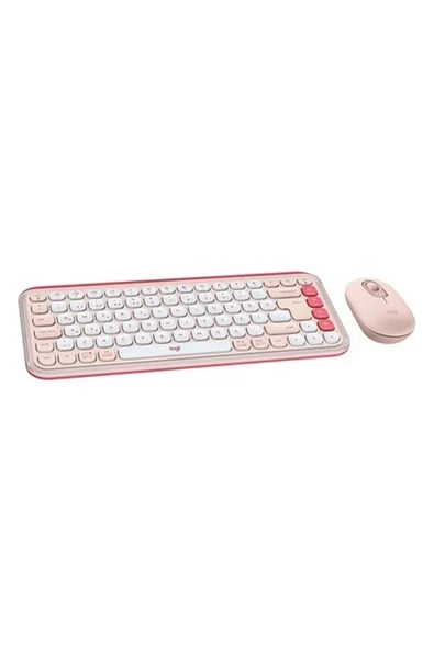 Pop Icon Combo Kablosuz Klavye ve Mouse Seti, Bluetooth, Konforlu Tasarım, Programlanabilir Tuşlar, Sessiz Tıklamalar, 3 Cihaza Kadar Easy-Switch, Türkçe Q Klavye, Pembe ürün görseli 1