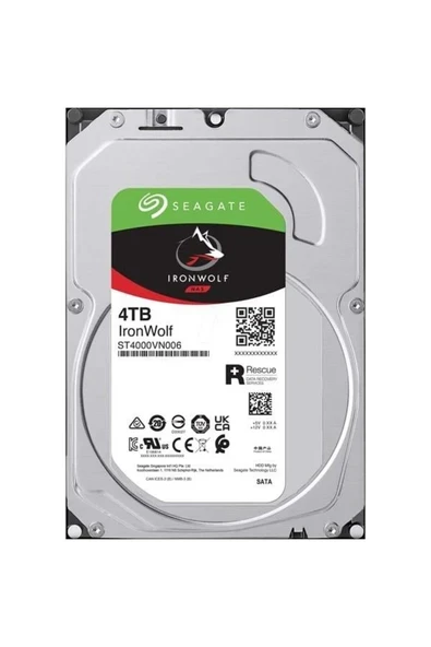 3.5\" 4TB IRONWOLF ST4000VN006 5400 RPM 256MB SATA-3 NAS Diski ürün görseli 1