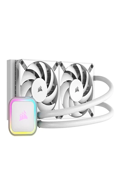 Corsair Icue H100I Rgb Elite White 240 mm INTEL(1700P)-AMD Uyumlu Sıvı Soğutucu (CW-9060078-WW) ürün görseli 1