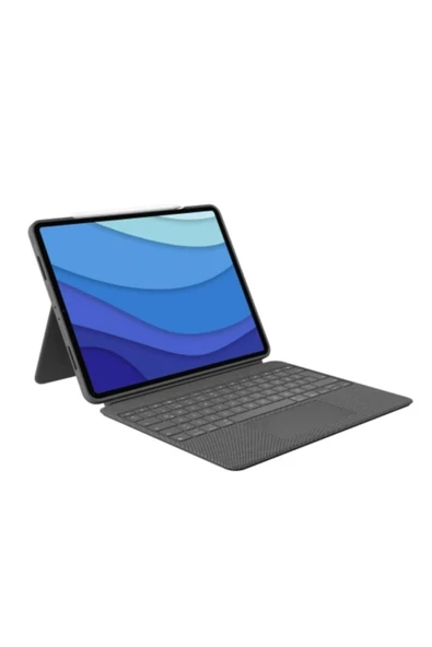 Combo Touch 12.9\" iPad Pro 5. ve 6. Nesil ile Uyumlu Çok Yönlü Türkçe Klavyeli Kılıf, Gri 920-010186 ürün görseli 1