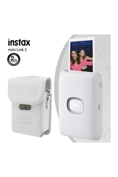 Fujifilm Instax Mini Link 2 Beyaz Akıllı Telefon Yazıcısı ve Deri Kılıf ürün görseli 1