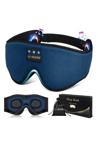 Lc-Dolida 3D Uyku Maskesi - Bluetooth Kablosuz Müzik - Lacivert ürün görseli 1