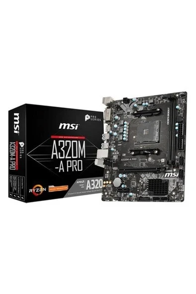 Msi AMD A320M-A Pro DDR4 3200(OC) DVI HDMI Glan Am4 Usb3.2 Matx ürün görseli 1