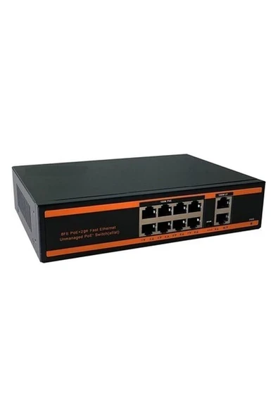 Senseı POE-8022-150W 8X10/100+2X Gıgabıt Uplınk 150W 250 Metre Poe Swıtch ürün görseli 1