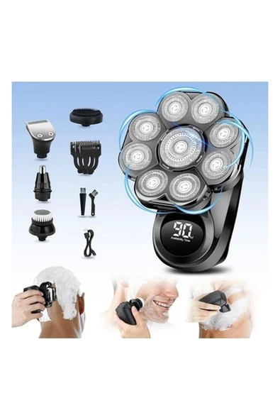 Handsomeface 9d Elektrikli Baş Tıraş Makinesi Geliştirilmiş - Siyah ürün görseli 1