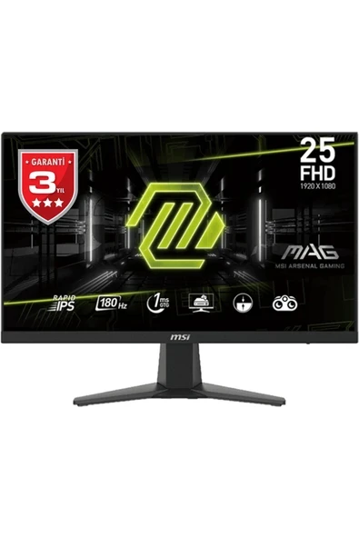 24.5 MAG 256F FLAT IPS 1920x1080 (FHD) 16:9 180HZ 1MS FREESYNC PREMIUM GAMING MONITOR ürün görseli 1