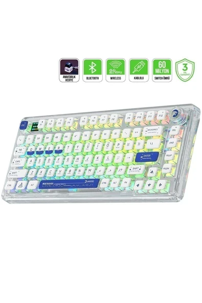 Gamepower Gasket Pro Rgb Wireless/bluetooth/kablolu Mekanik Red Switch Gasket Gaming Klavye ürün görseli 1