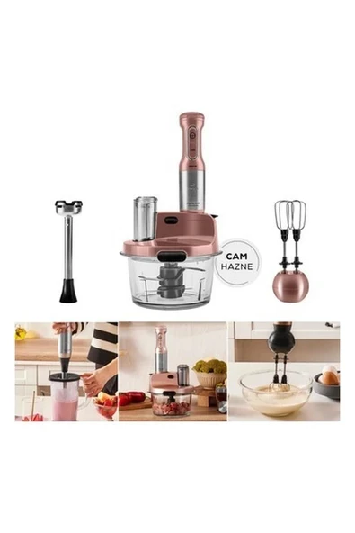 Karaca Superpower 2500W Problade 8 in 1 Turbo Fonksiyonlu 6 Bıçak Paslanmaz Çelik, Cam Hazneli, Çırpma, Dilimleme, Doğrama ve Karıştırma İşlevli ürün görseli 1