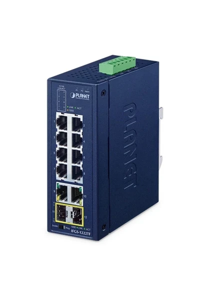 Industrial 8-Port 10/100TX + 2-Port 10/100/1000T + 2-Port 1000X SFP Ring Ethernet Switch ürün görseli 1