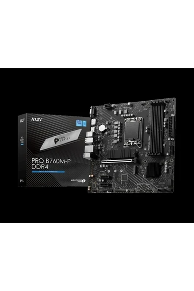 PRO B760M-P DDR4 4800MHz(OC) DDR4 Soket 1700 M.2 HDMI DP VGA mATX Anakart ürün görseli 1